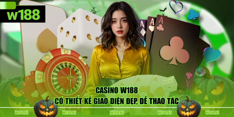 Casino W188 1 Casino W188 có thiết kế giao diện đẹp, dễ thao tác